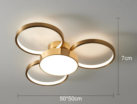 Ring All Copper Jane Bedroom Lamp Led Ceiling Lamp