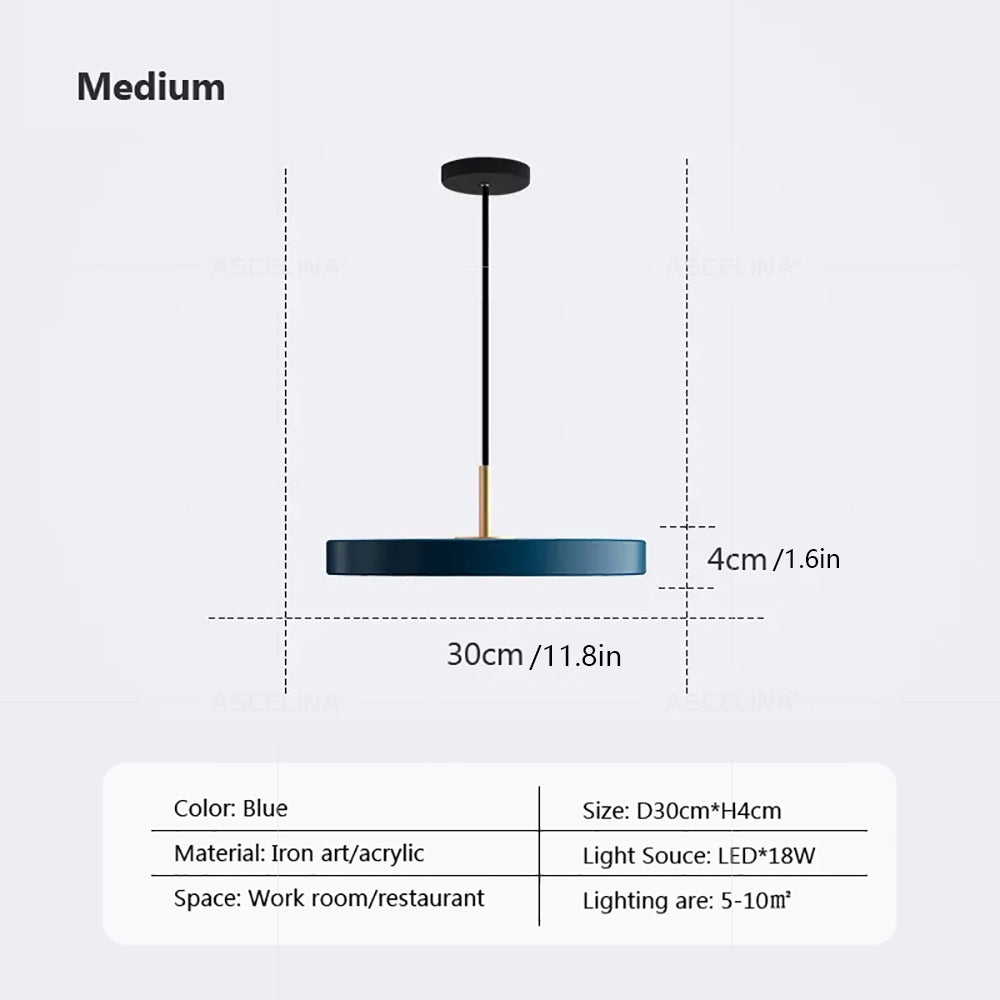 Nordic LED Pendant Light Macaron Disc LED Pendant Lamp Warm Light Warm Light Decoration Fixtures Acrylic