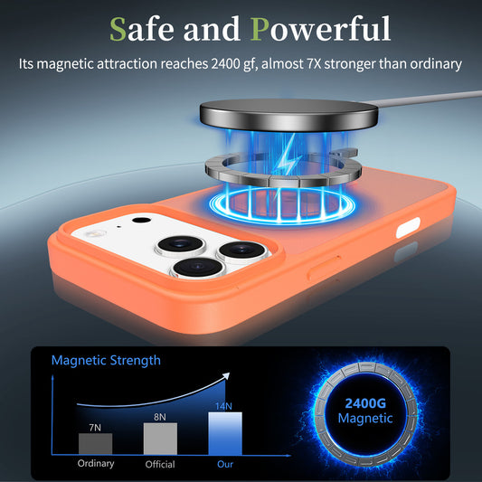 Orange Camera Control Case For Magsafe iPhone 17 Pro Max Air 16 Plus 17Pro Mag Safe Translucent Matte Phone Cover Accessories