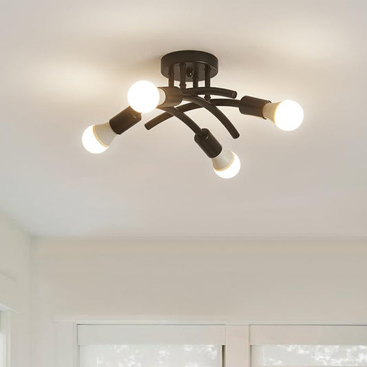 Retro-style Wrought Iron Pipe Pendant Light Industrial Art Pendant Lamp for Modern Living Room and Bedroom Lighting Decor