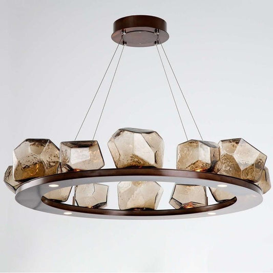 Nordic Creative Living Room Chandelier Modern Minimalist Shaped Glass