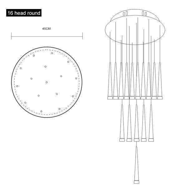 Modern Led Pendant Lights Fixture For Dining Room Aluminum Hardware Hanging Lamp Lighting Restaurant Decorated For 15-30 Meters