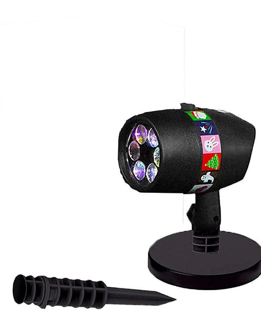 Christmas LED Stage Laser Light Projector House Landscape Spotlight Projector 12 Pattern Cards Disco Outdoor Indoor Decor Lighting for Home Garden
