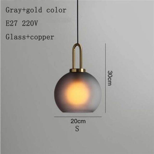 Nordic Modern Simple Glass Ball LED E27 Pendant Lights Interior Lighting Lamps Restaurant Bedroom Stair Decoration Hanging Light