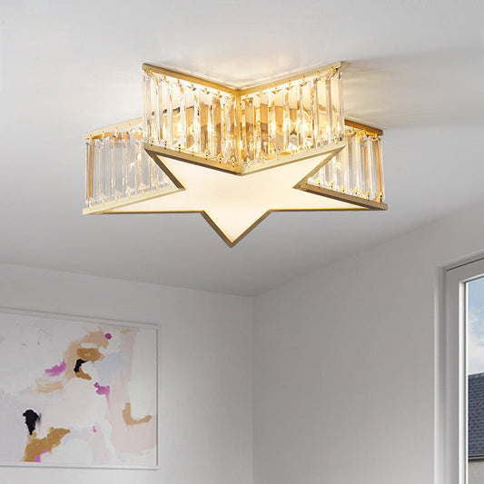 Nordic All-copper Crystal Bedroom Study Room Lamp Ceiling Lamp