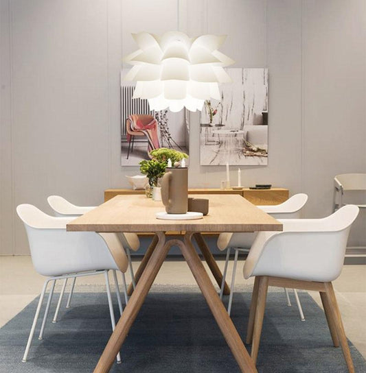 DIY Lily Lotus IQ Puzzle Pendant Lampshade E27 Pendant Light Cafe Restaurant Ceiling Room Decoration LED Hanging Lamp