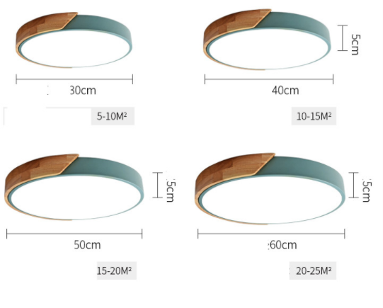 Modern Ceiling Light Wood Iron Acrylic Round Dustproof Lamp Kitchen Bedroom Porch LED Chip Decoration Lighting Fixture