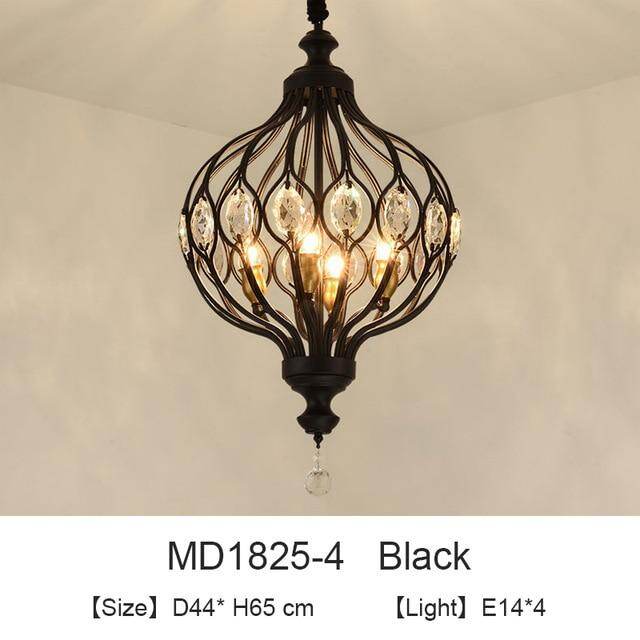 Nordic Crystal Pendant Lights Black Dining Table Lamp Hanging Light For Kitchen Living Room Bedroom Corridor Led Industrial Lamp