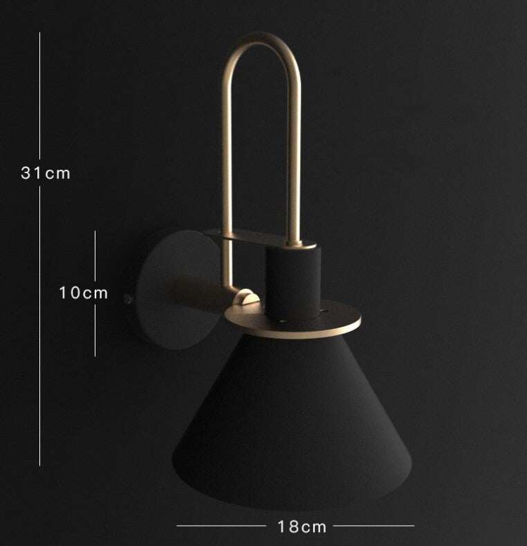 Post-modern Metal Wall Lamp Creative Restaurant Aisle Balcony Bedroom Bedside Personality Nordic Macaroon Horn Wall Lamp