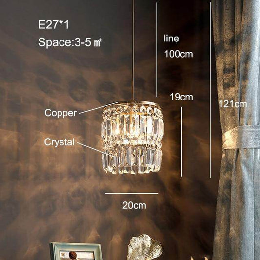 Modern Pendant Lamp Dining Crystal Pendant Lights For Bar Minimalist Crystal Lamp Bedroom Bedside Light Crystal Fixtures Kitchen