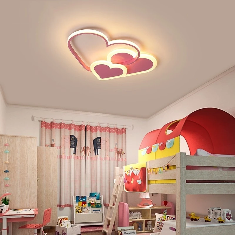 Pink Led Chandelier Light For Girl Bedroom Plafond Acrylic Lighting Lamp Modern New Fixture Lampadario Luminaire Lustres