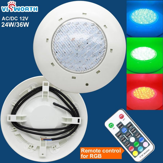 Ip68 Led Swimming Pool Light 24W 36W Led Waterproof UnderWater Light AC/DC 12V Pond Lights RGB Led Piscina Luz Spotlight