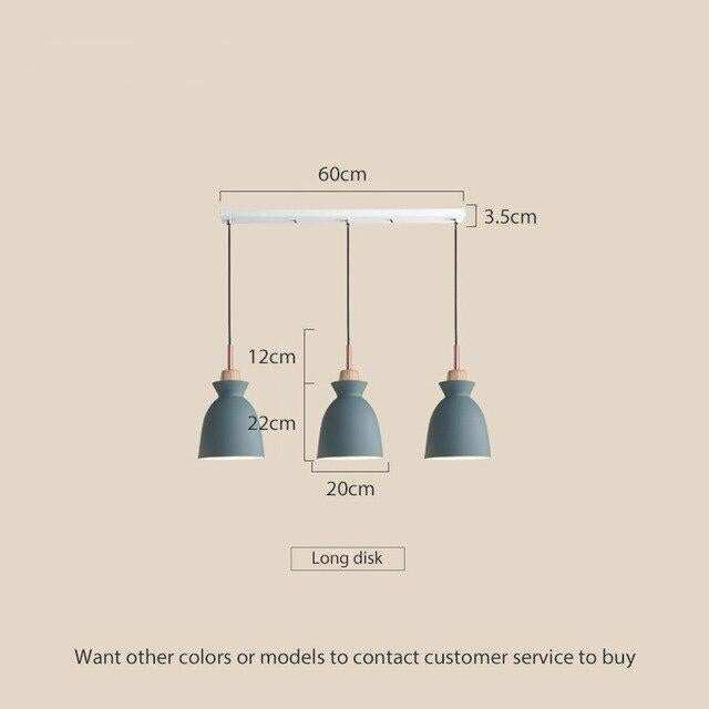 Pendant Lights Nordic Personality Art Creative Macaron Restaurant Living Room Bedroom Office Solid Wood Aluminum Pendant Lamp