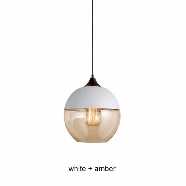Glass Lamp Modern Pendant Lights Kitchen Fixtures For Dining Room Restaurant Bar Black White Indoor Home Hanging Lighting Lustre