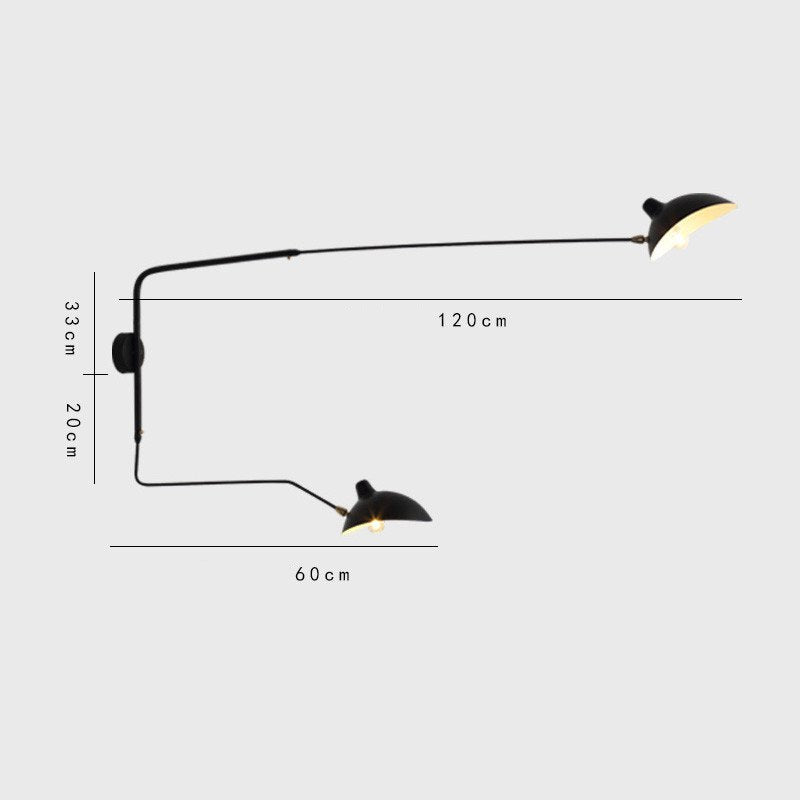 Creative Wall Lamp Personality Retro Long Arm Double-headed Wall Lamp