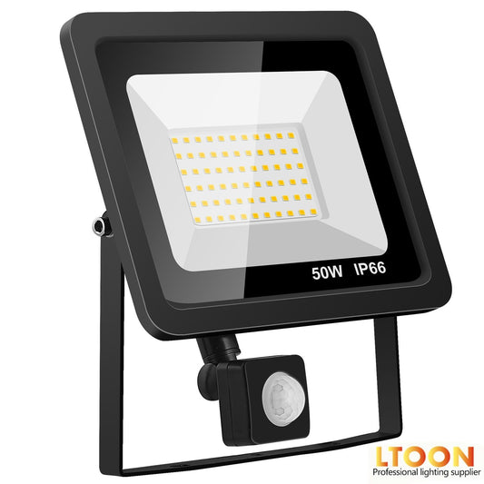 10W 20W 30W 50W 100W Led Flood Light With Adjustable PIR Sensor SMD 2835 Floodlights Outdoor Lighting For Street Square