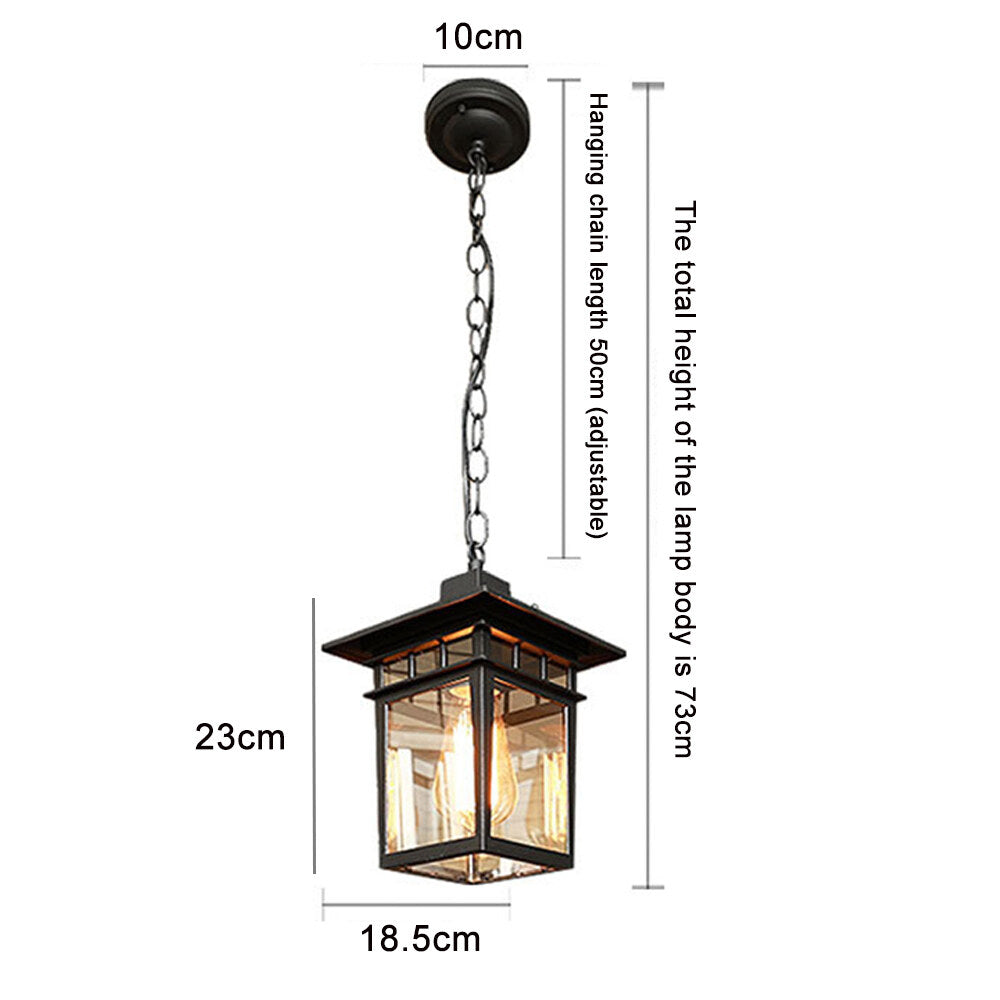 Vintage E27 Outdoor Waterproof and Rust-proof Courtyard Lamp Corridor Aisle Balcony Chandelier Villa Garden Pendant Light
