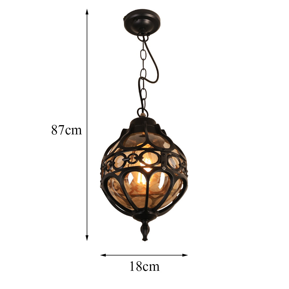 Vintage Glass Chandeliers Outdoor Pendant Lamp Balcony Grape Waterproof Aluminum E27 Bulb Garden Hanging Lamp Loft