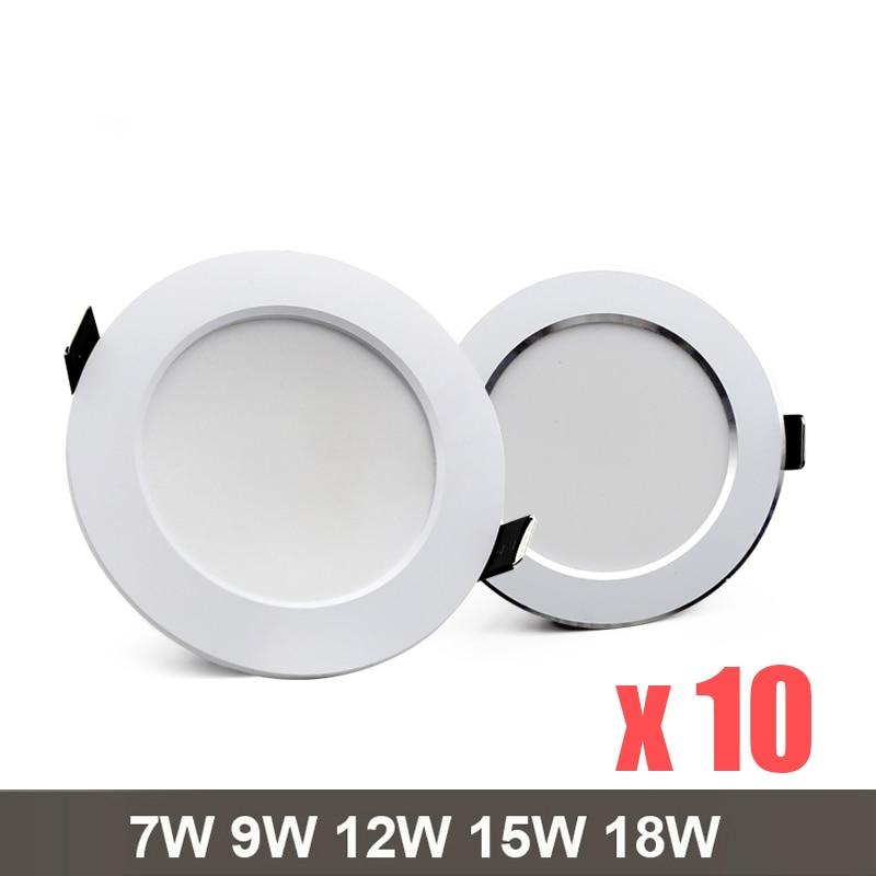 10PCS/lot Waterproof LED Downlight spot led Lamp 18W 15W 12W 9W 7W downlight Round Recessed Spot Light