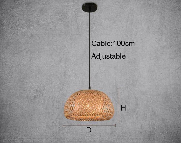 Modern Bamboo Hand Knitted Pendant Lamp For Dinning Living Room