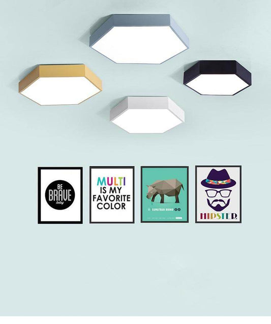 Ultrathin LED modern ceiling light hexagon Iron Acrylic indoor lamp kitchen bed room porch decoration light fixture