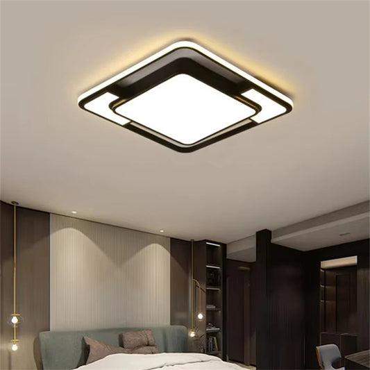 Modern Minimalist LED Ceiling Lamp Square With Remote Control Bedroom Children's Room Fixture Living Room Chandelier