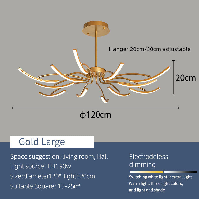 MDWELL Matte Black/White Finished Modern Led Ceiling Lights for living room bedroom study room Adjustable New Led Ceiling Lamp