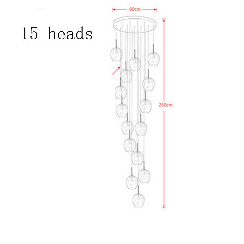 LED Duplex Staircase Chandelier Villa Hotel Revolving Living Room Modern Simple Creative Loft Small Apartment Lamp