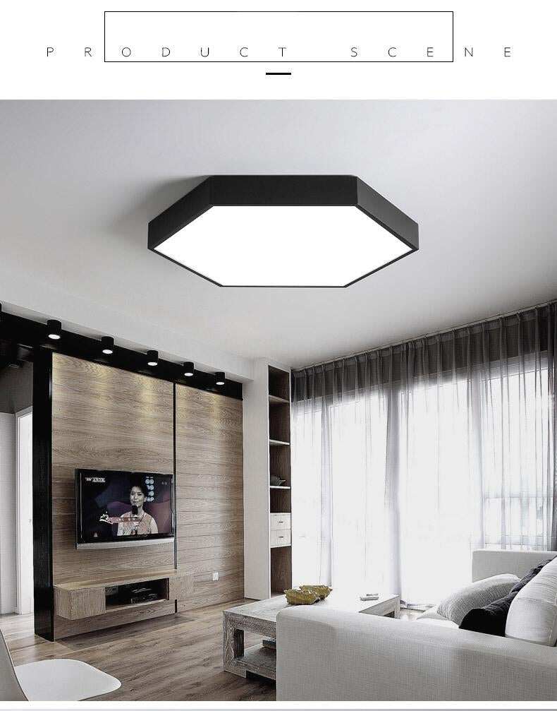 LED Ceiling Light Modern Lamp Living Room Lighting Fixture Bedroom Kitchen Surface Mount Flush Panel Remote Control