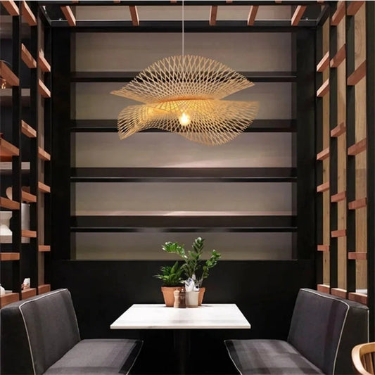 Modern Bamboo Pendant Light for Kitchen Island