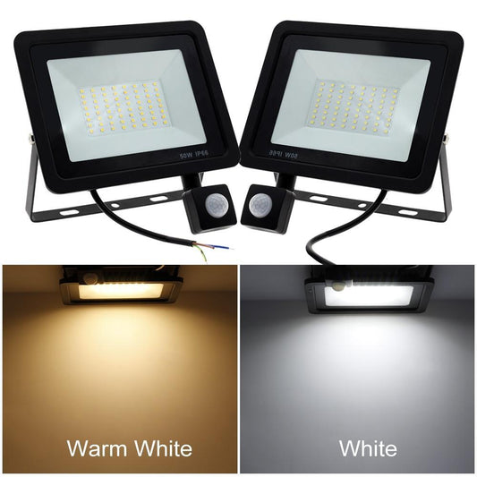 Motion Sensor LED Floodlight Waterproof Spotlight 10W 30W 50W 100W Flood Light Outdoor Lighting for Garden Street Wall