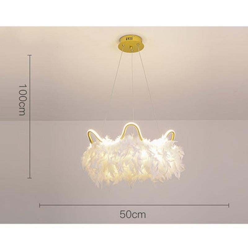 Warm Romantic Creative Crown Feather Lamp