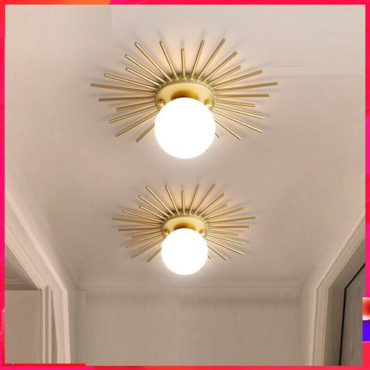 Corridor lights aisle lights creative nordic minimalist modern balcony lights all copper crystal ceiling lights home lights porc