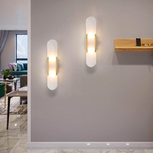 Nordic Dolomite Wall Lamp Bedroom Bedside Lamp Light Luxury Modern Creative Designer Living Room Long Copper Wall Lamp
