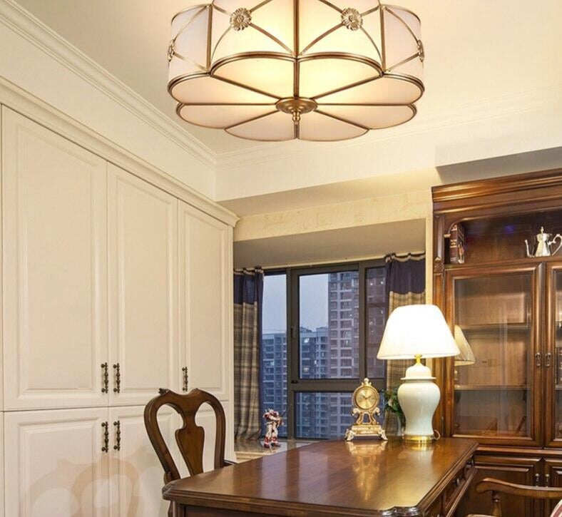 Modern LED Ceiling Lights Foyer Copper Lamparas De Techo Vintage E27 Lamp Ceiling For Living Room Bedroom Home Lighting