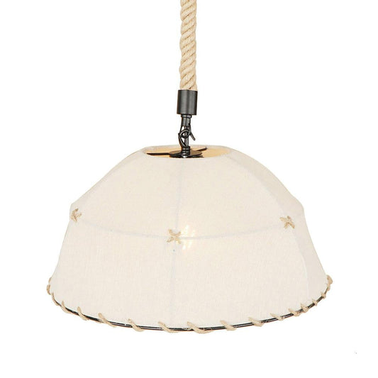Home Deco Countryside Fabric White Pendant Light LED E27 Simple Hanging Lamp For Lounge Shop Cafe Living Room Bedroom Restaurant