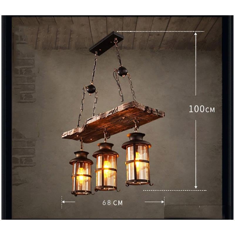 American Retro Chandelier Solid Wood Lamps