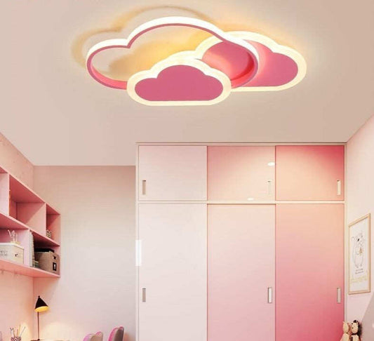 Kids Room LED Chandelier Light For Baby Room Bedroom New Modern Lamp With Remote Control White Pink Color Lustres Lampadario