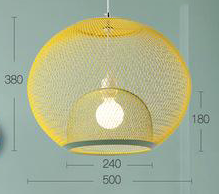 Nordic Simple Iron Grid Chandelier Modern Simple Cafe Restaurant Makaron Single Head Double Layer Birdcage Lamp