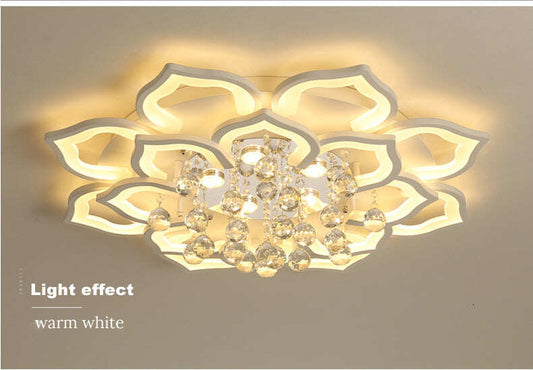 White Acrylic Modern Chandelier Lights For Living Room Bedroom Remote Control Led Indoor Lamp Home Dimmable Lighting Fixtures De