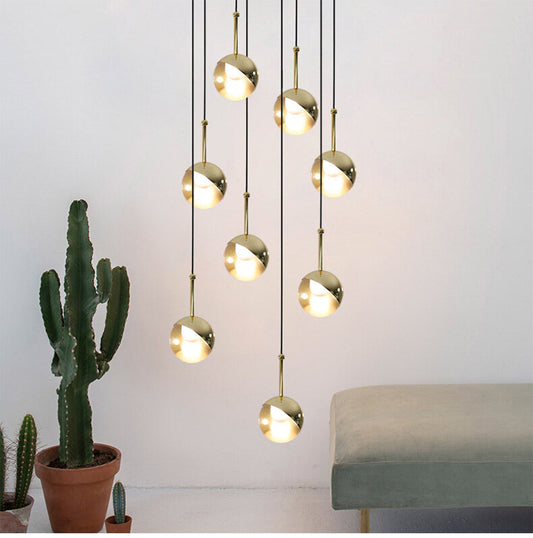 Nordic Loft Rose Gold crystal Ball Pendant Light Personality Designer Aisle Bar Living Room Bedside Suspension Light Fixtures