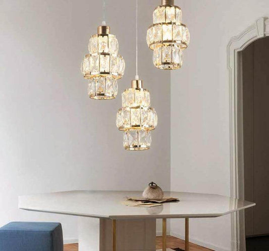 Nordic LED Pendant Lights Crystal Gold Hanging Lamp For Dining Table Bar Kitchen Living Room lampada industrial Modern Light