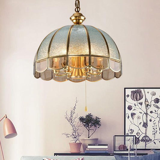 European-style All-copper Chandelier Living Room Dining Room Lamp American Study Retro Mediterranean Bar Xuanguan Aisle Corridor Copper Lamp
