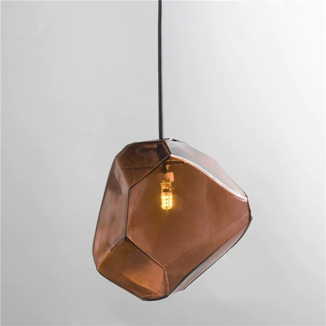 Simple Stone glass pendant light colorful indoor G4 LED lamp The restaurant dining room bar cafe shop lighting Fixture