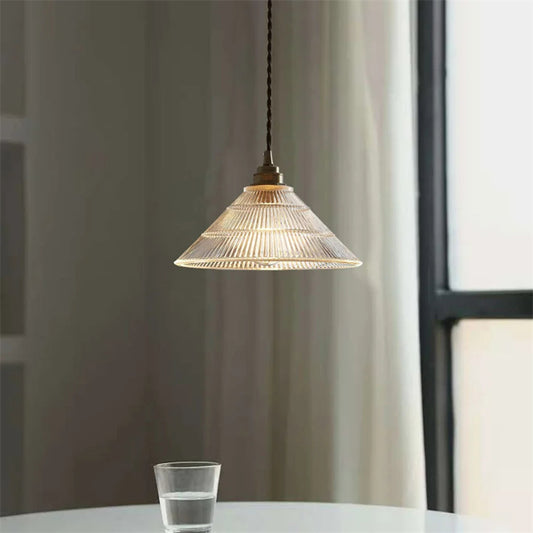 LED French glass chandelier for bedside, bar, dining room minimalist home decoration, pendant wire 1.5M