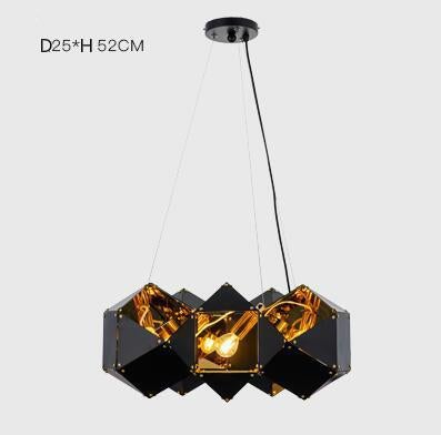 Post-modern Living Room Luxury Chandelier Nordic Personalized Creative Restaurant Polyhedron Mirror Glass Chandelier