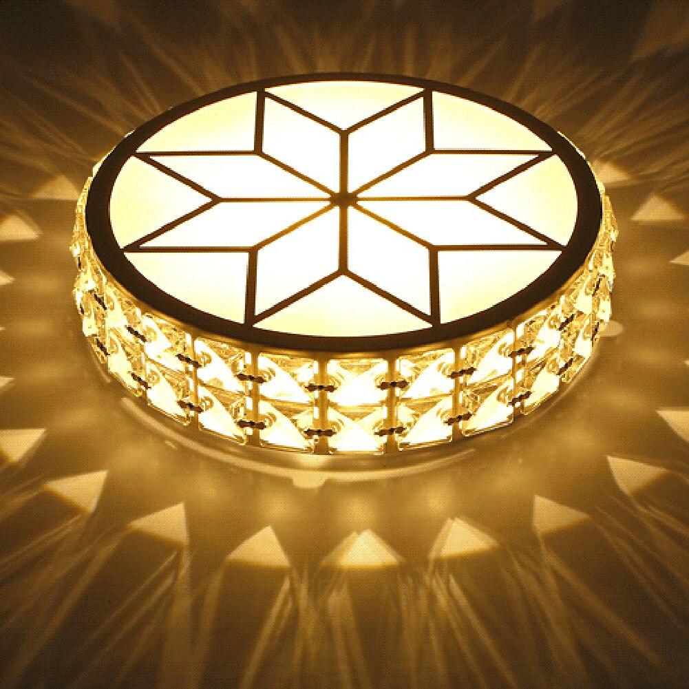 Modern Metal Crystal Ceiling Lamp For Hallway Dinning Room 6W/12W Glass Lampshade Round Aisle Lighting