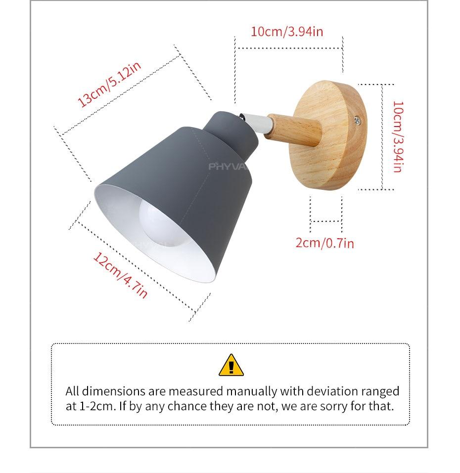 Wooden wall lights bedside wall lamp bedroom wall light sconce for kitchen restaurant modern wall lamp Nordic macaroon sconces