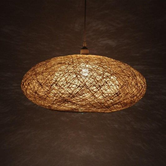 Modern Pendant Lamps Rattan Pendant Light Weaving Round Nordic Hanging Lamp Fixture Luminaire Art Lighting