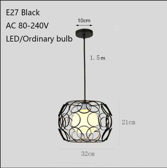 Modern Iron Painted Minimalist Corrugated Lampshade Pendant Lamp E27 LED Pendant Light For Living Room Bedroom Hallway Cafe